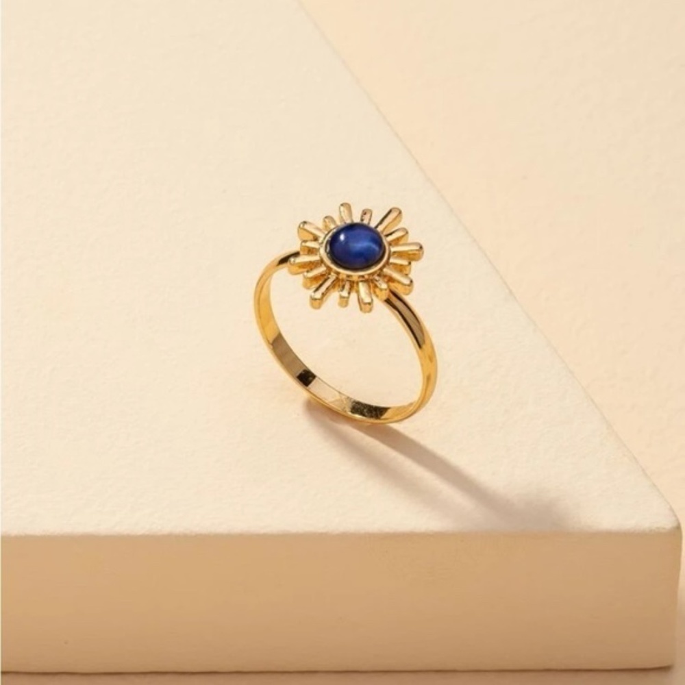 Gold 3/$30 Blue Flower Ring